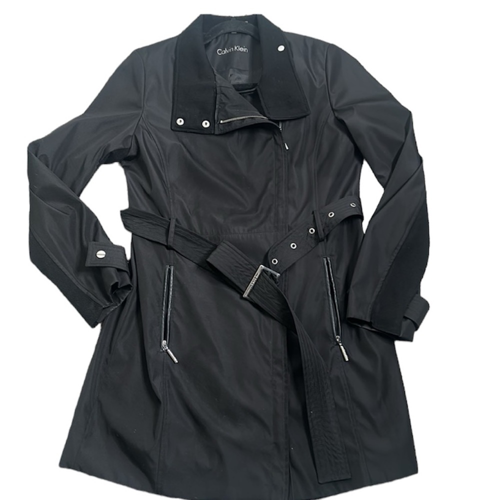 Calvin Klein black trench coat size small